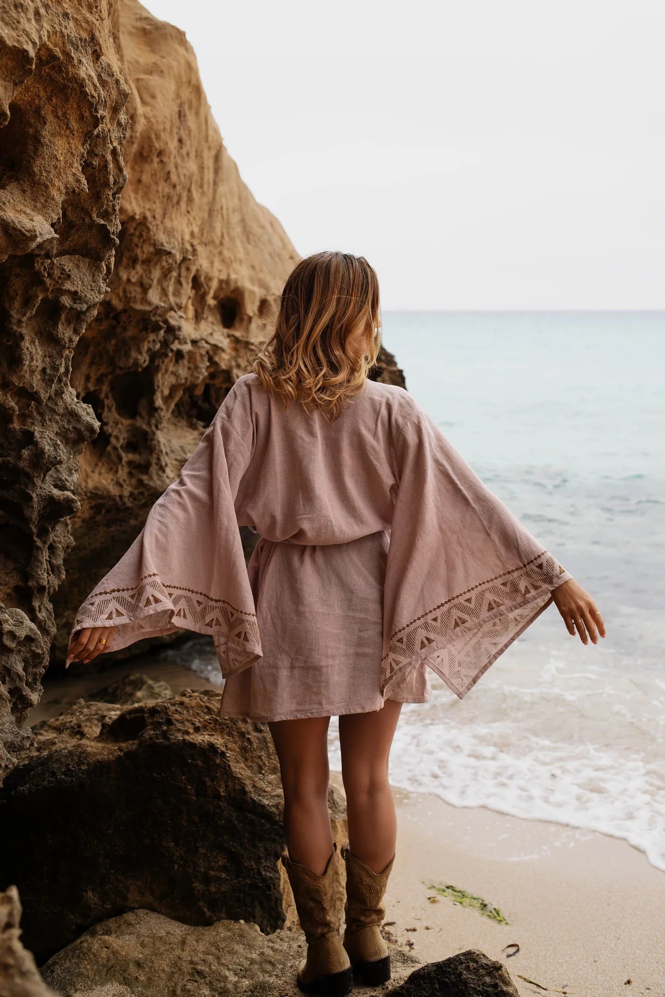 Boho Wide-Sleeve Kimono