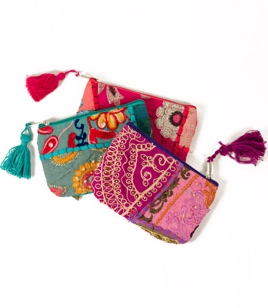 Color Splash Embroidered Cosmetic bag