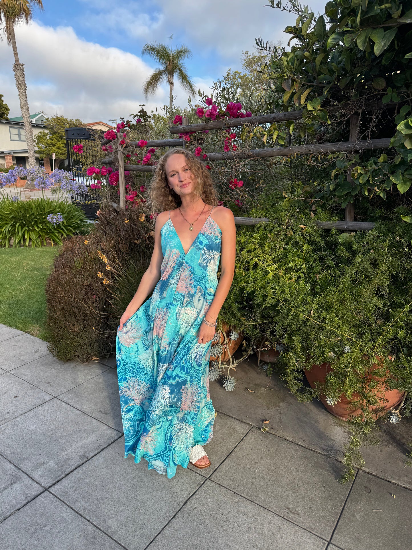 Wander Far Silk Maxi Dress