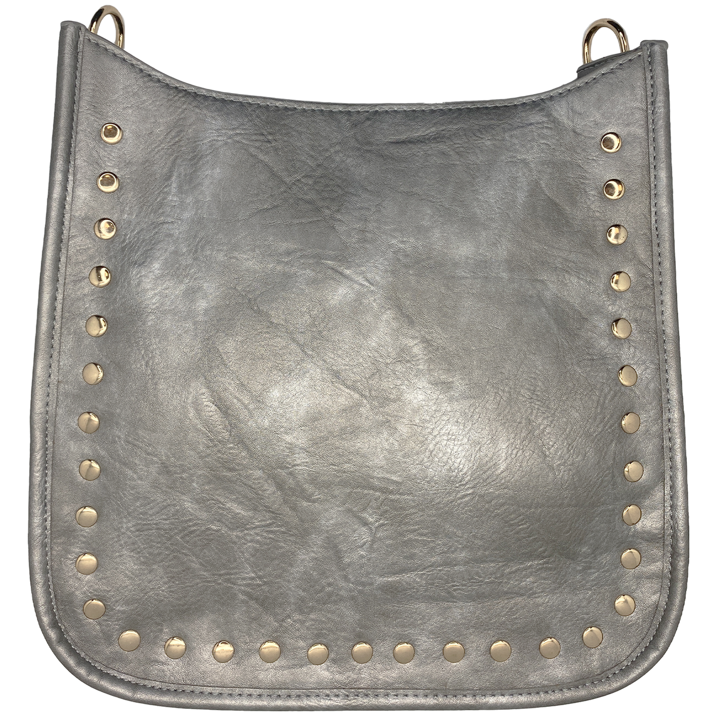 Taylor Messenger Bag with Studs - Silver