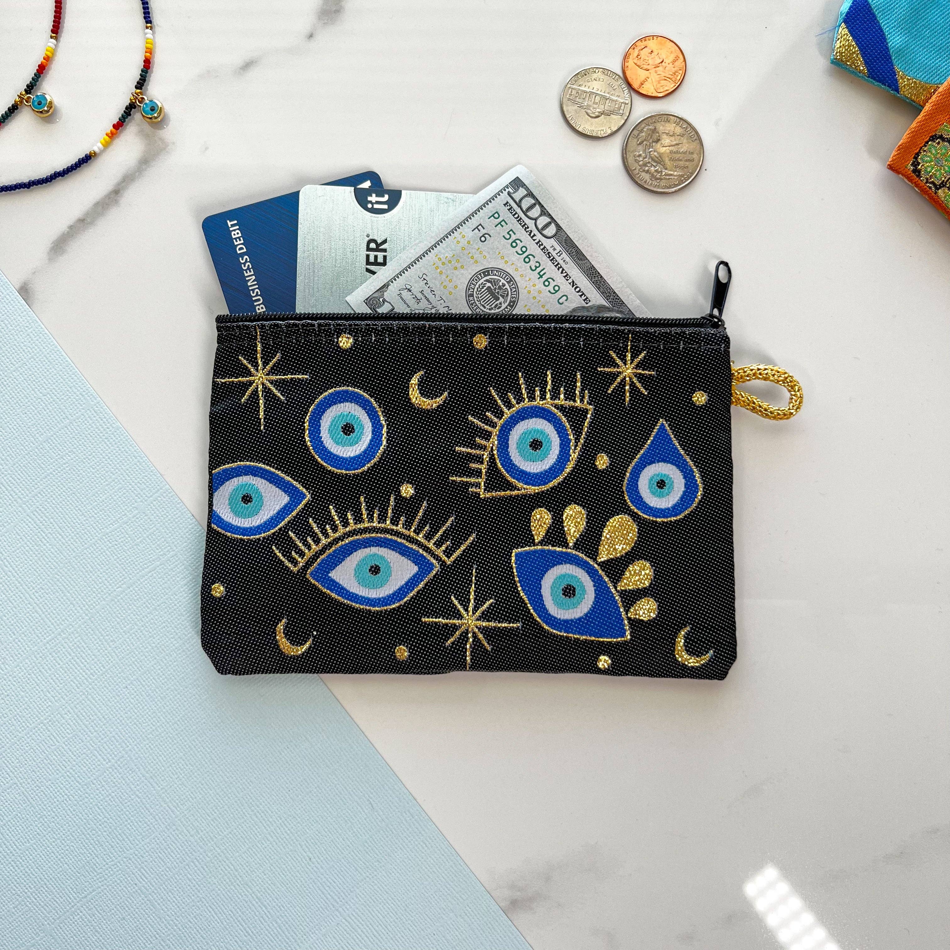 Handmade Coin Purse - Navy Eyes