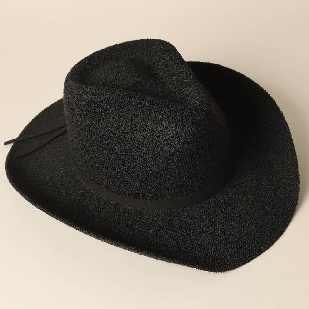 Solid Color Terry Cloth Cowboy Panama Adjustable Sun Hat