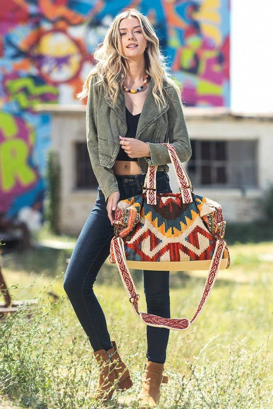 Handmade Neo Boho Chic Weekender Bag: NEO