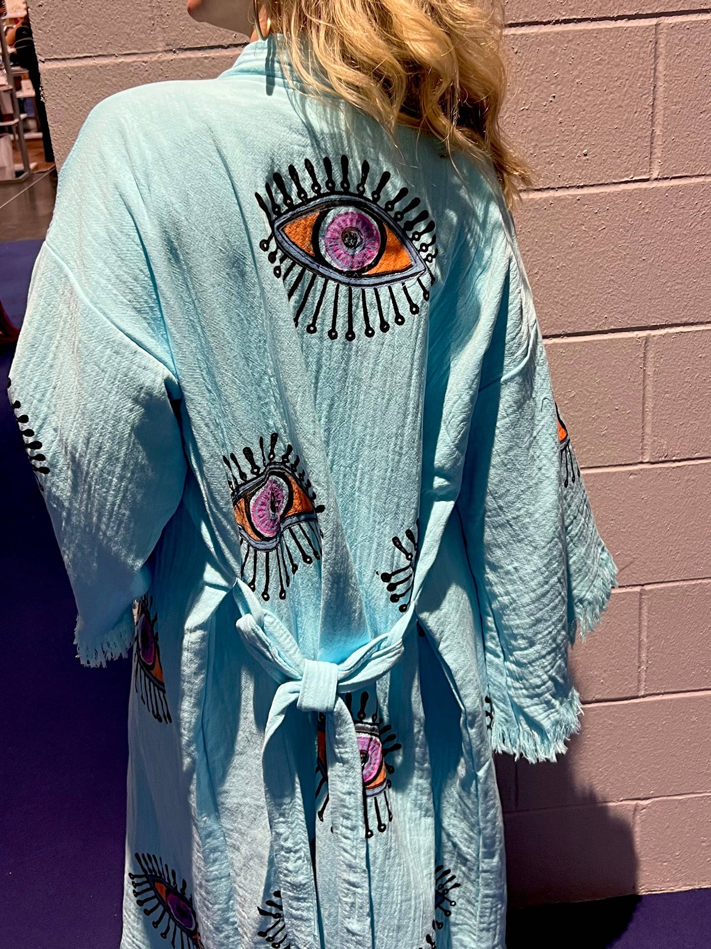 Turquoise Multi Eye Kaftan