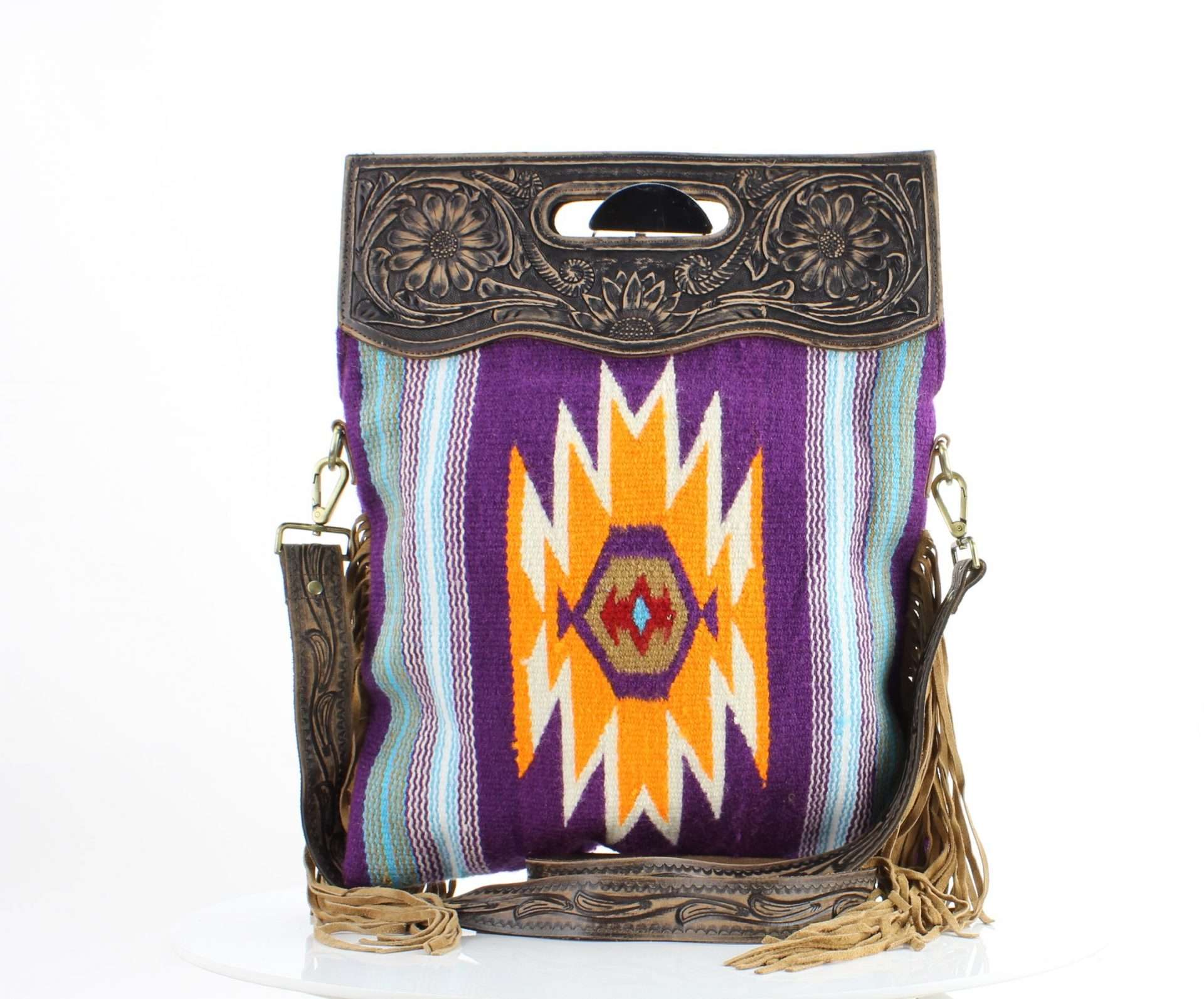 Colorful Serape Shopper: Black