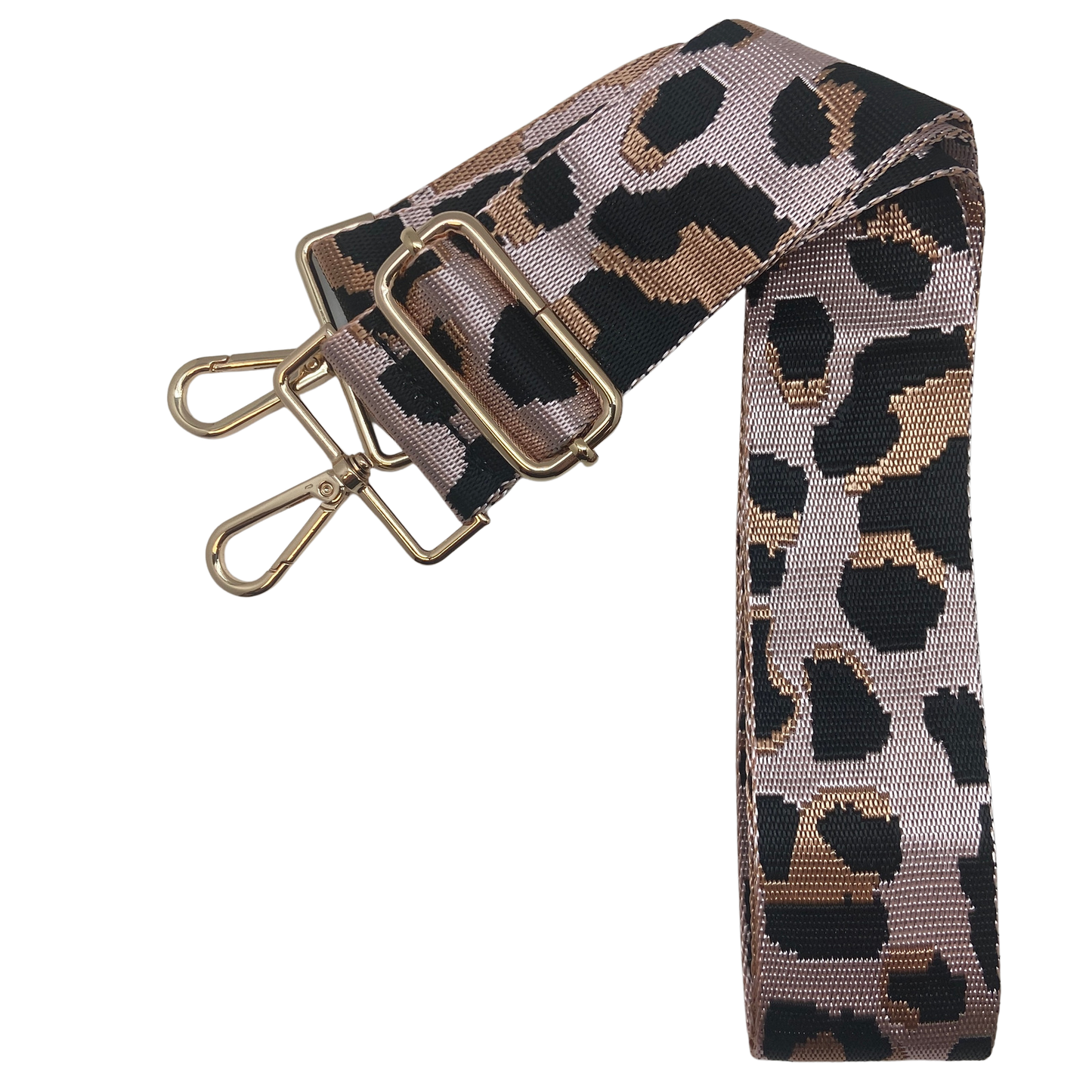 Messenger Bag Strap - Leopard: Pink / Gold