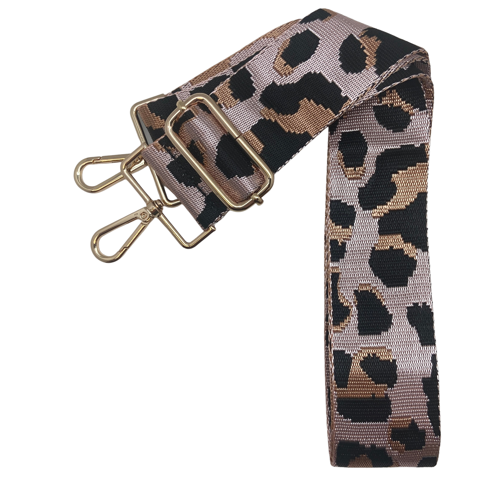 Messenger Bag Strap - Leopard: Pink / Gold