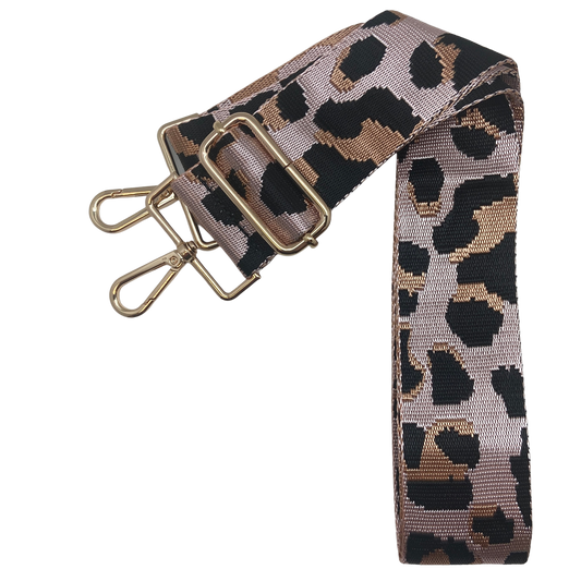 Be Bold Bag Strap - Leopard: Pink / Gold