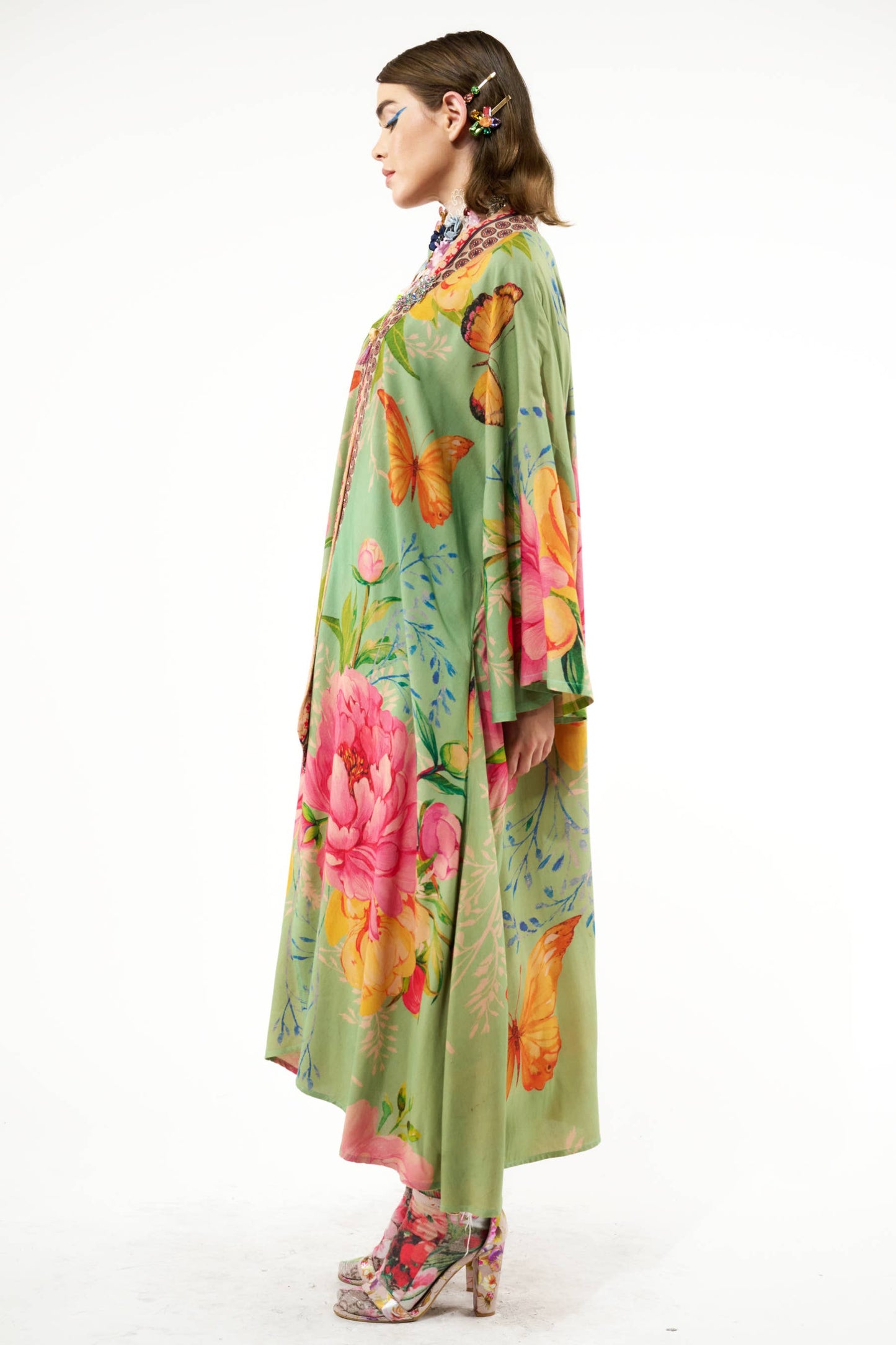 Primavera Kimono / Topper : Vintage Teal / One Size