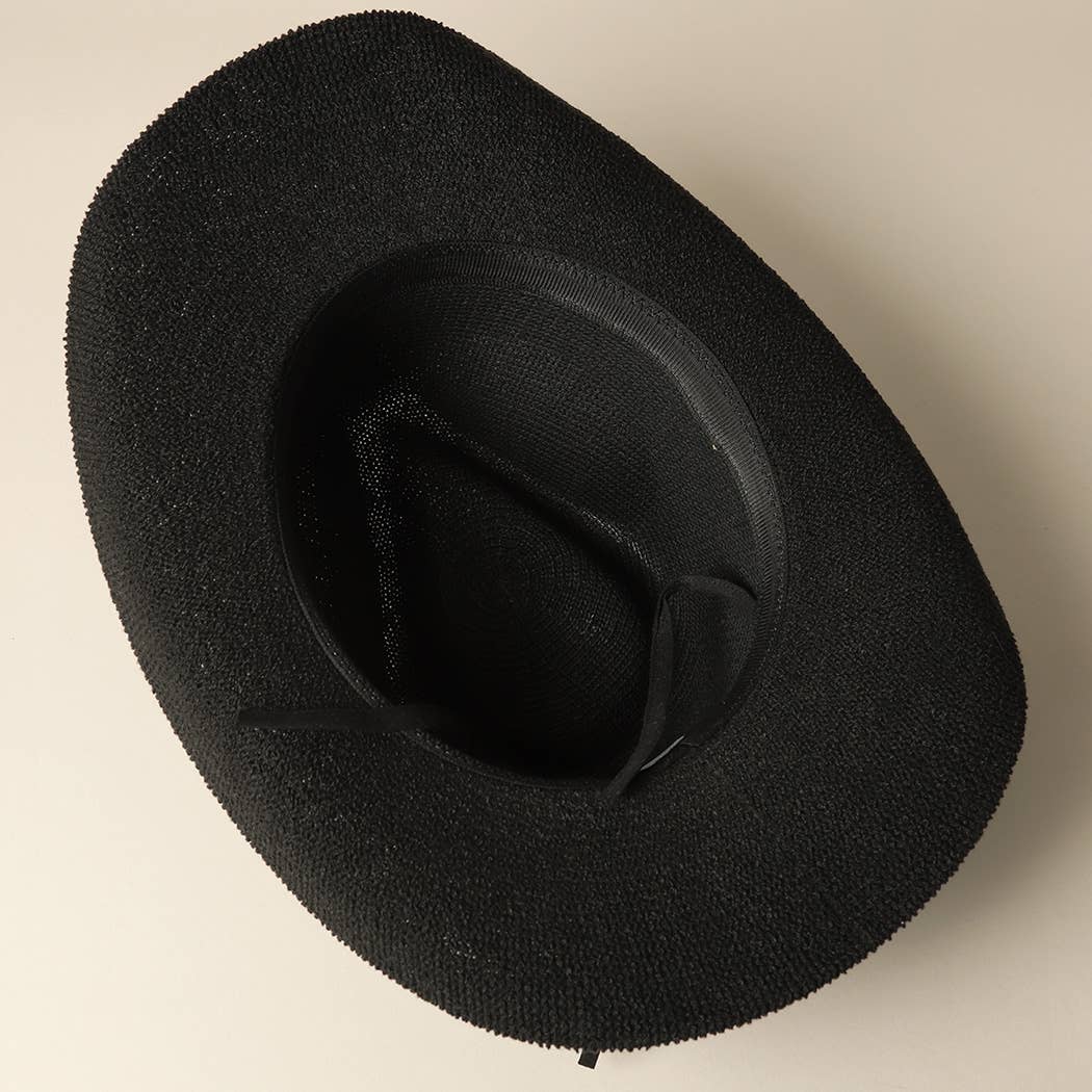 Solid Color Terry Cloth Cowboy Panama Adjustable Sun Hat
