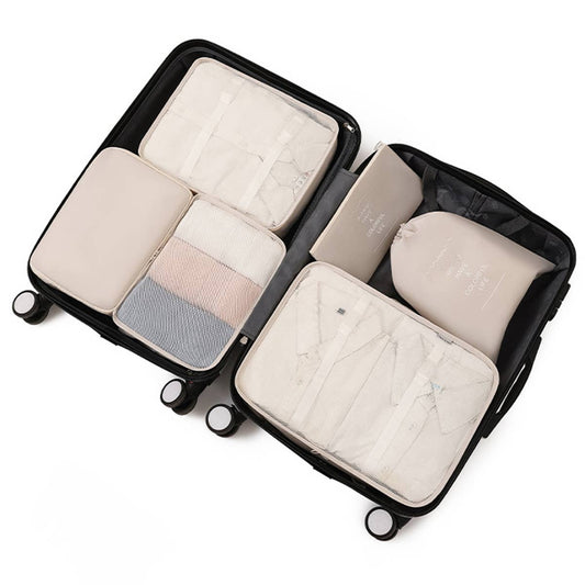 6 SET PACKING CUBES FOR SUITCASES_CWAB0542: BEIGE / (OS) 2