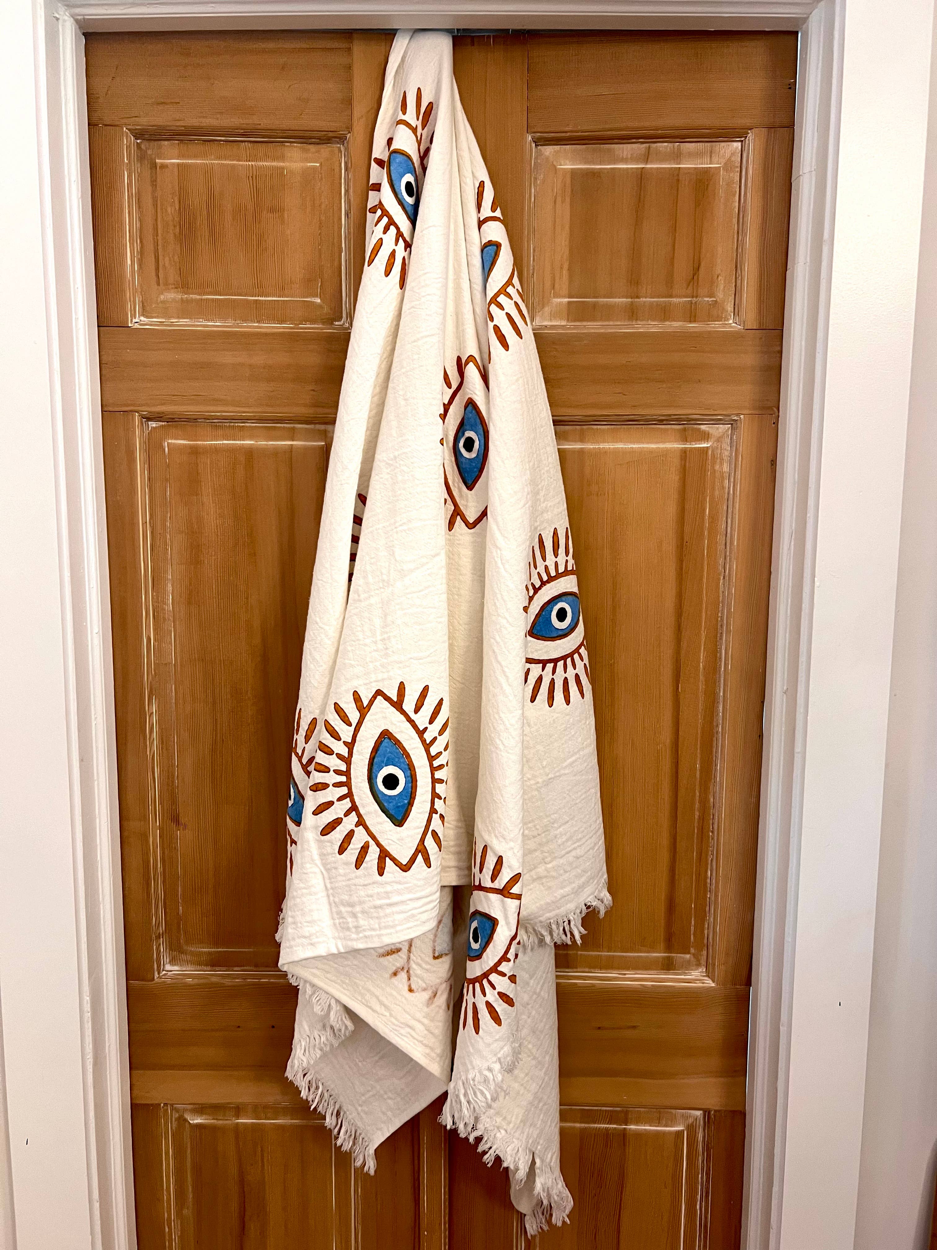 Turkish Sarong Towel: Turquoise Multi Eye