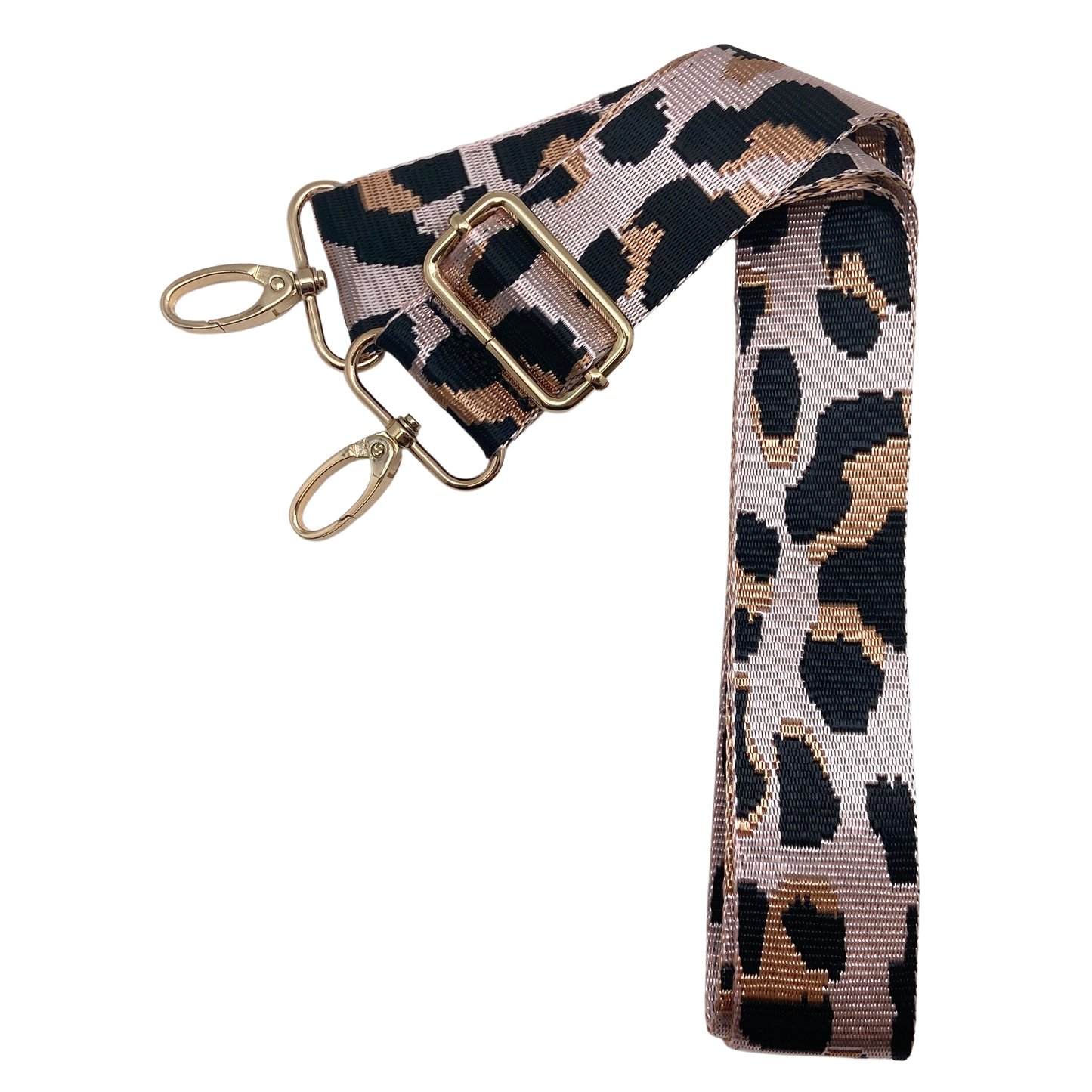 Messenger Bag Strap - Skinny Leopard: Pink / Gold