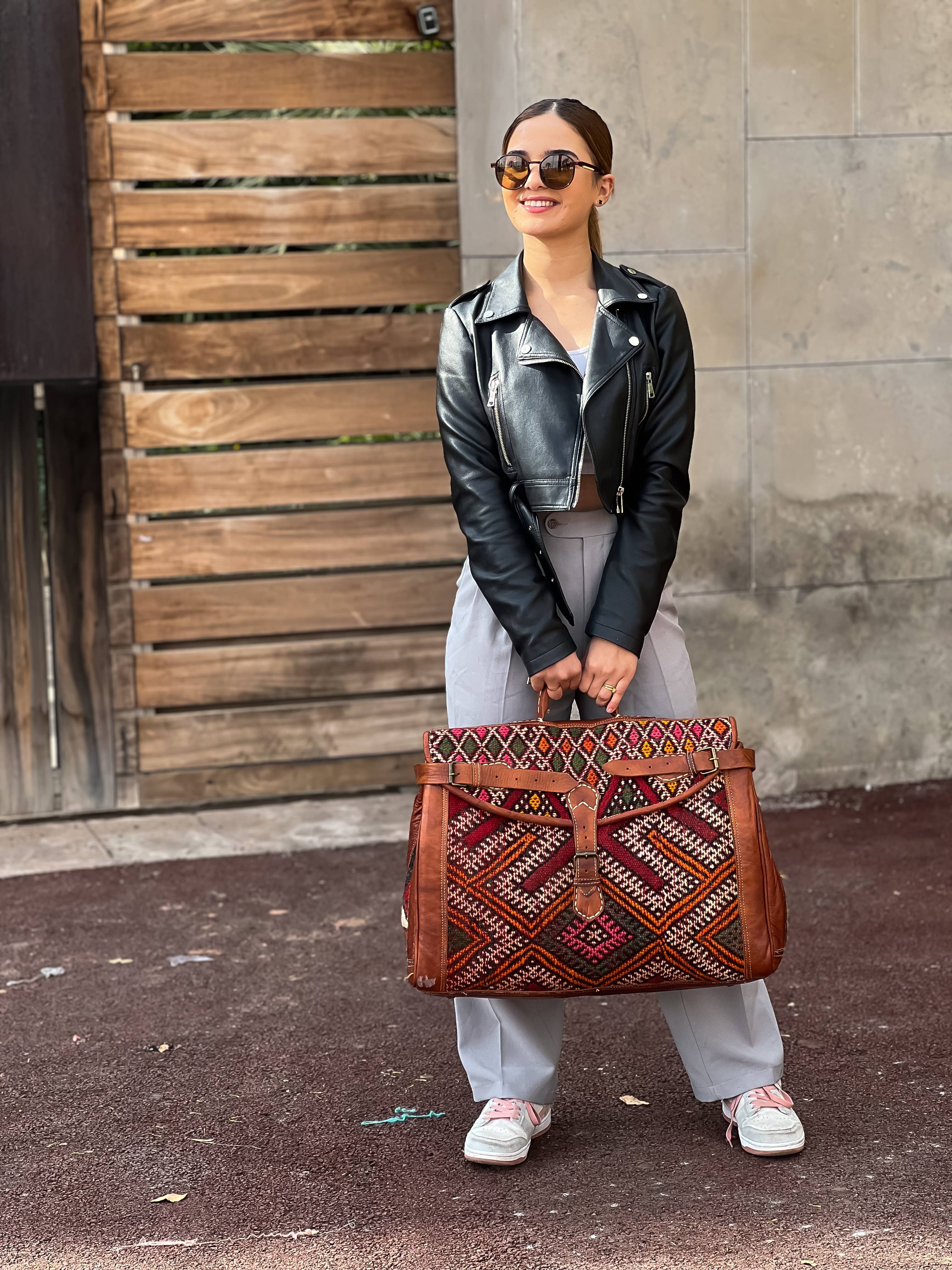 Extra large Boho Kilim Travel Bag - Vintage Weekender Duffle: Large