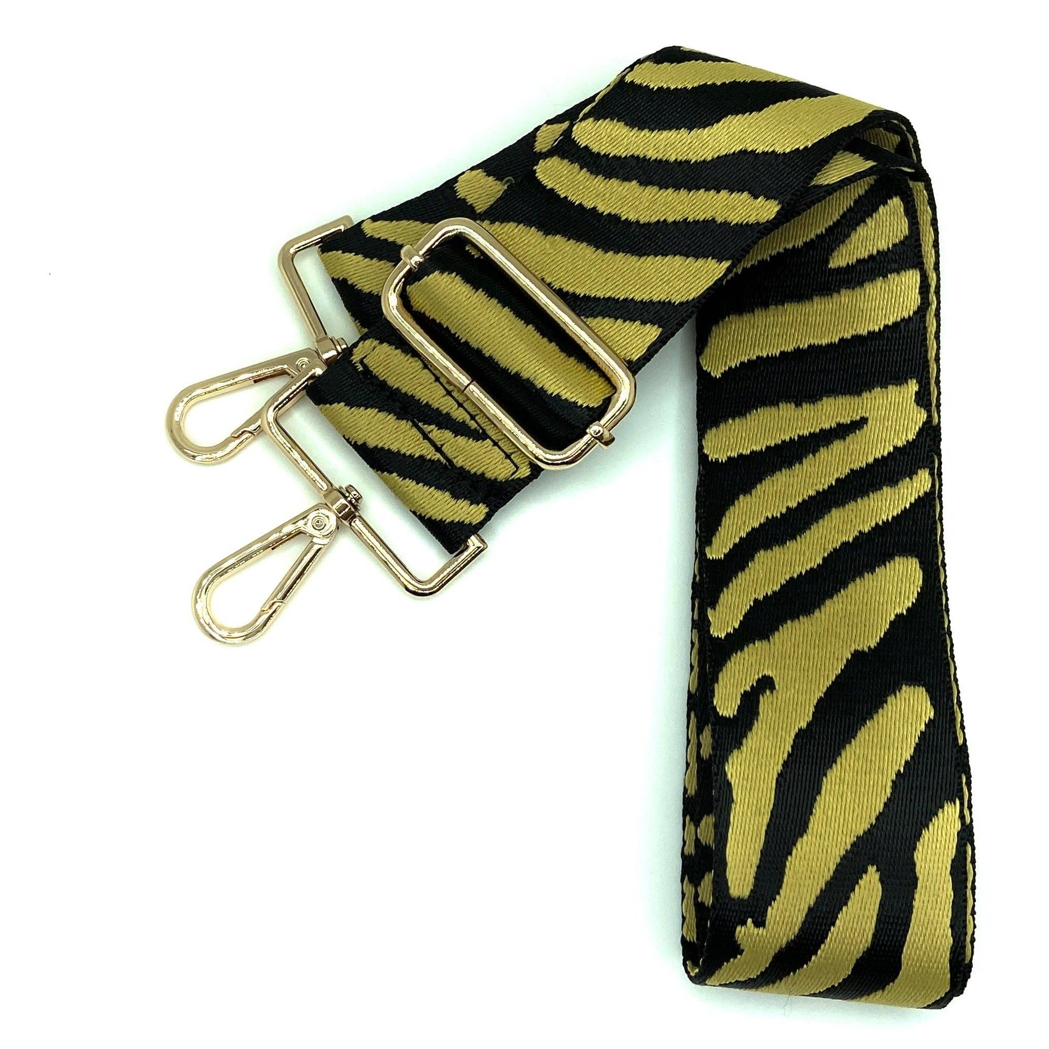 Messenger Bag Strap - Tiger: Black and Yellow / Gold