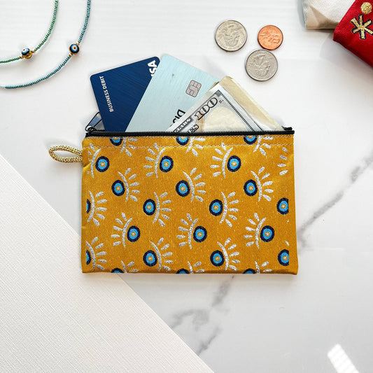 Handmade Coin Purse - Yellow Eyes